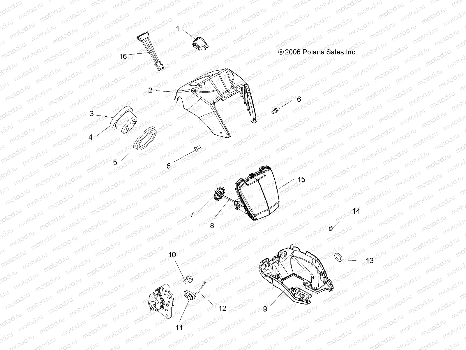 HEADLIGHT POD and SPEEDOMETER - A07MH50FC (49ATVHEADLIGHT075EFIIN) | HEADLIGHT POD and SPEEDOMETER - A07MH50FC (49ATVHEADLIGHT075EFIIN)