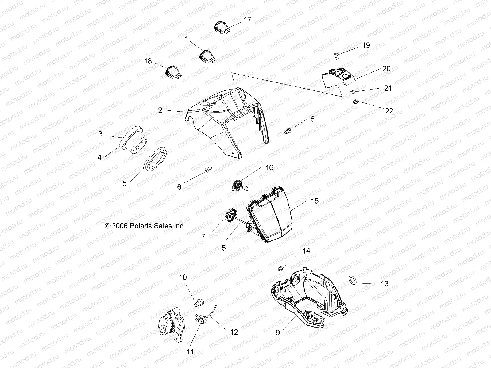 HEADLIGHT POD and SPEEDOMETER - A07MH76AL/AQ/AX/AY/AZ/A2/MN76AF/AT/AY (49ATVHEADLIGHT800EFI) | HEADLIGHT POD and SPEEDOMETER - A07MH76AL/AQ/AX/AY/AZ/A2/MN76AF/AT/AY (49ATVHEADLIGHT800EFI)
