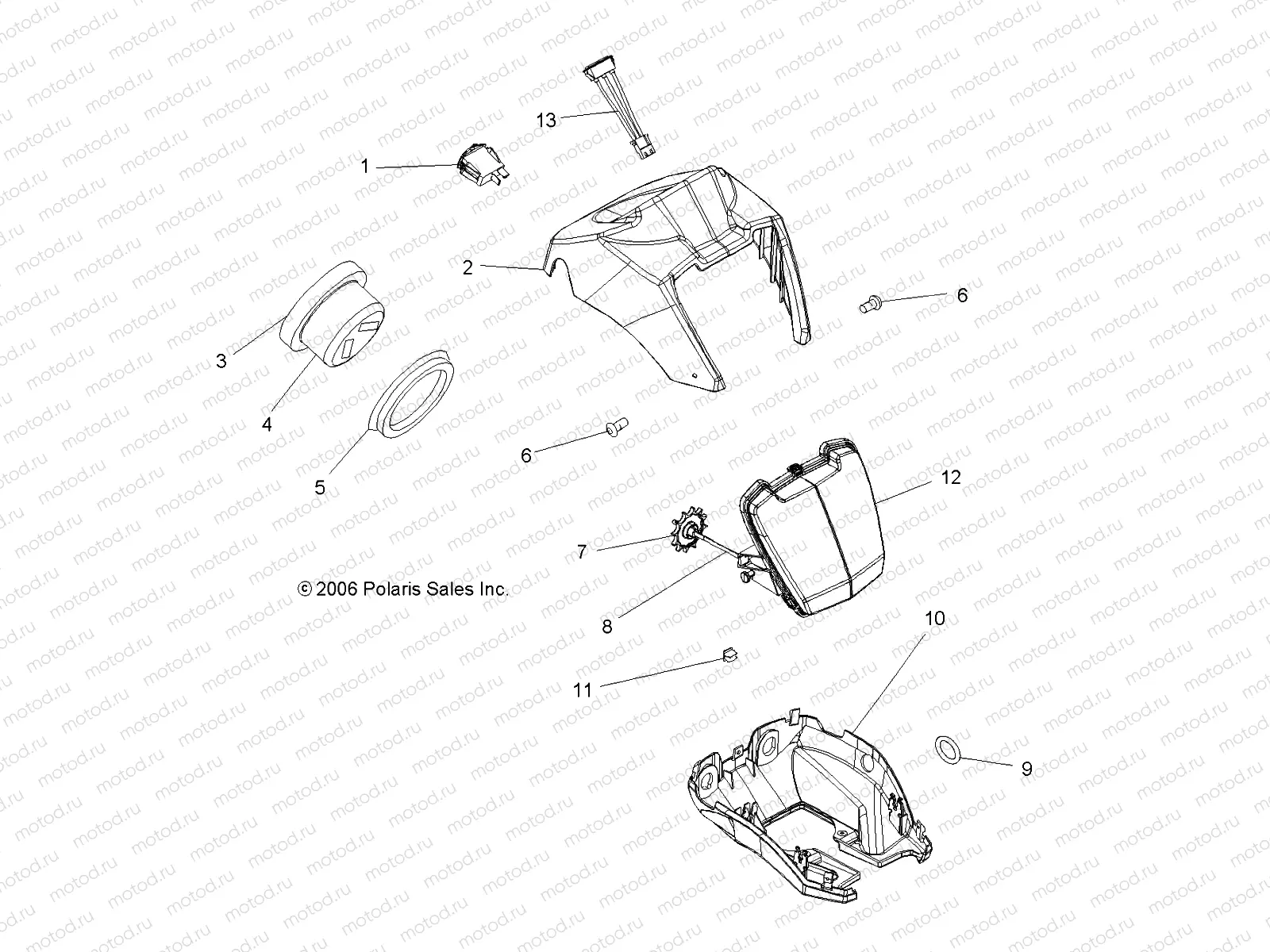 HEADLIGHT POD and SPEEDOMETER - A07TH50EA (49ATVHEADLIGHTX2QUAD) | HEADLIGHT POD and SPEEDOMETER - A07TH50EA (49ATVHEADLIGHTX2QUAD)