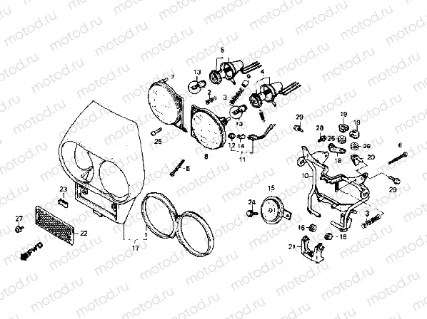 Headlight (XL600LMF,B.E,F.G.SA, XL600LMH,B.B2,F,F2,G.G2)