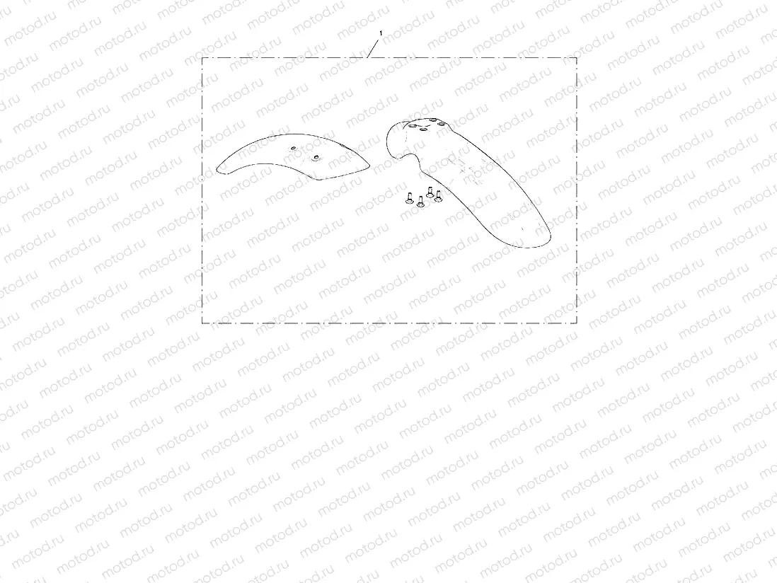 High Mudguard Kit, Painted