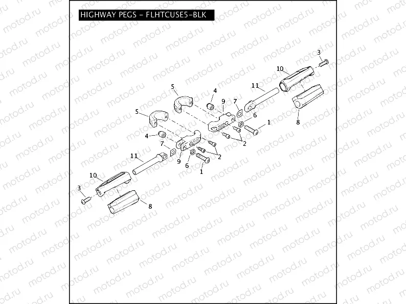 HIGHWAY PEGS - FLHTCUSE5-BLK