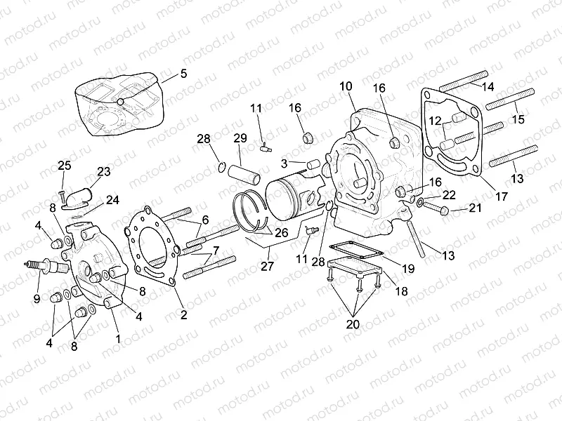 Horizontal cylinder assembly