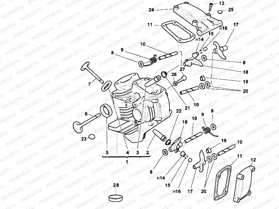 HORIZONTAL CYLINDER HEAD » VALVE DRIVE