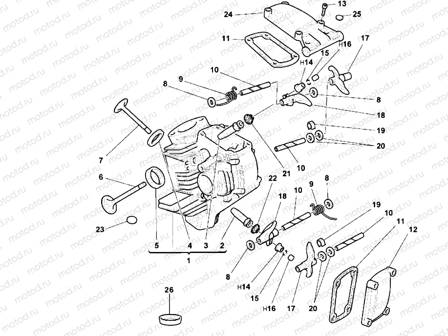 HORIZONTAL CYLINDER HEAD » VALVE DRIVE