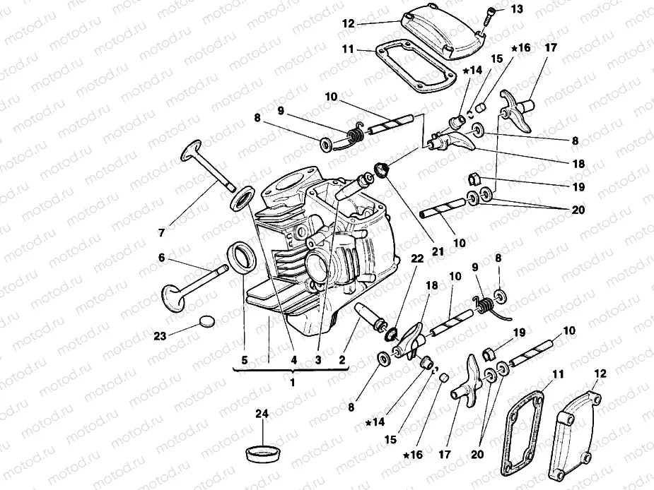 HORIZONTAL CYLINDER HEAD » VALVE DRIVE