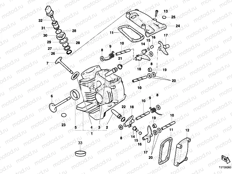 HORIZONTAL CYLINDER HEAD » VALVE DRIVE