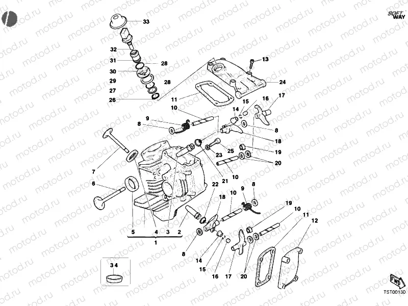 HORIZONTAL CYLINDER HEAD » VALVE DRIVE
