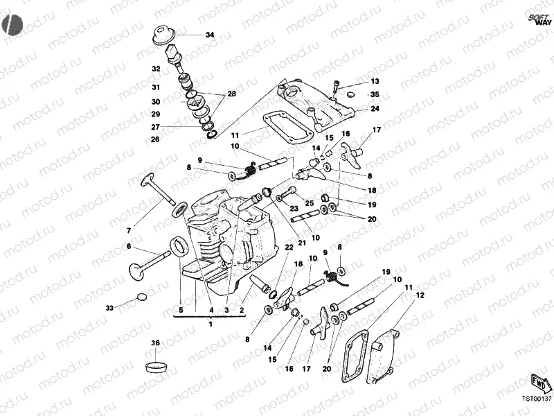 HORIZONTAL CYLINDER HEAD » VALVE DRIVE
