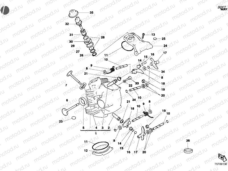 HORIZONTAL CYLINDER HEAD » VALVE DRIVE
