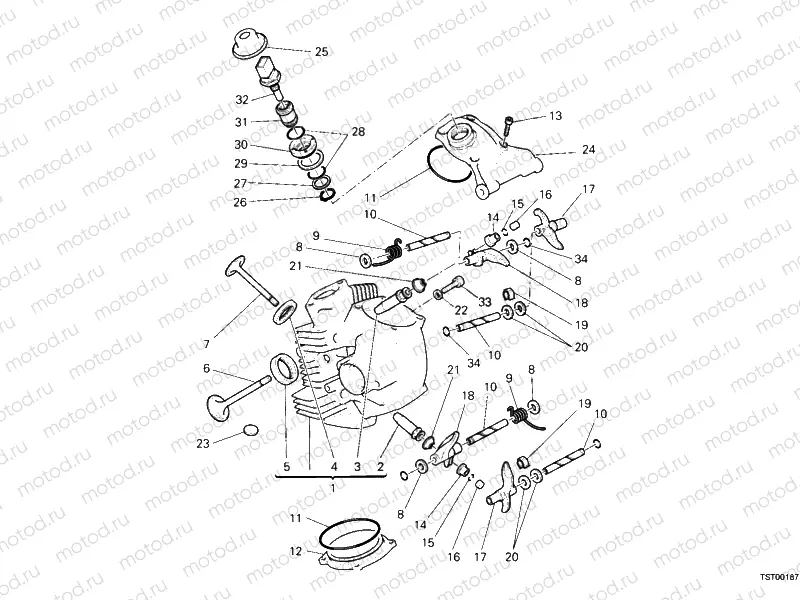 HORIZONTAL CYLINDER HEAD » VALVE DRIVE