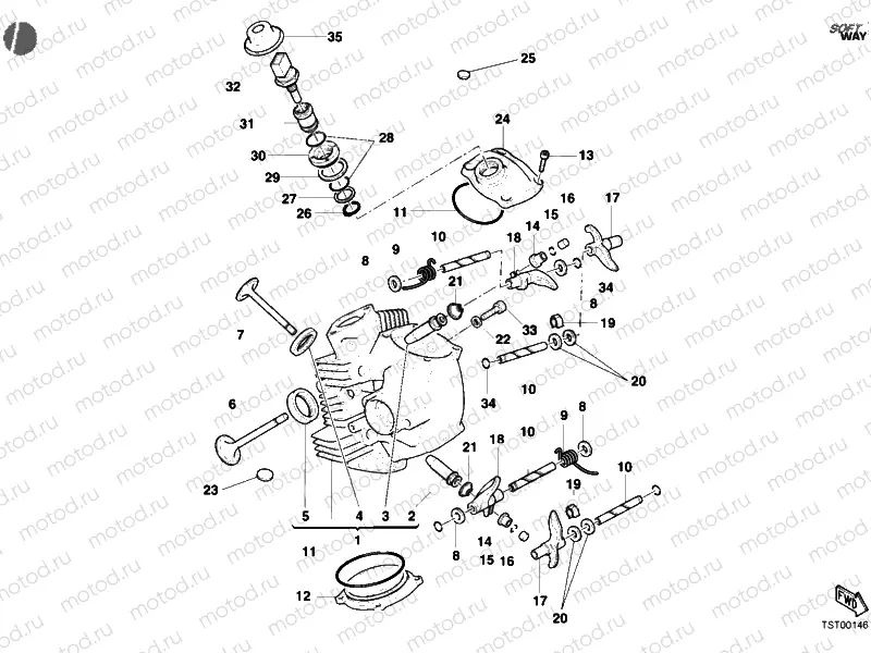 HORIZONTAL CYLINDER HEAD » VALVE DRIVE