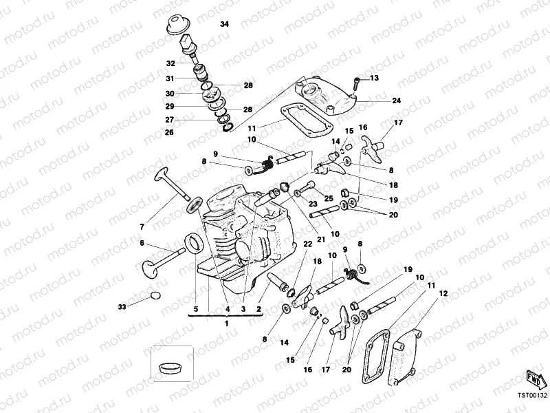 HORIZONTAL CYLINDER HEAD » VALVE DRIVE
