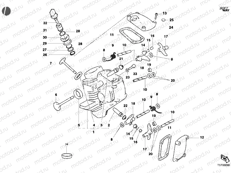 HORIZONTAL CYLINDER HEAD » VALVE DRIVE