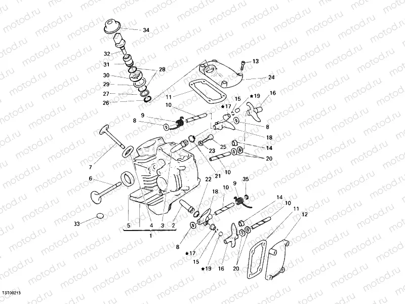 HORIZONTAL CYLINDER HEAD » VALVE DRIVE