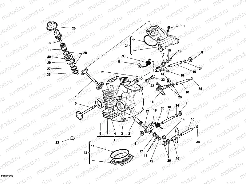HORIZONTAL CYLINDER HEAD » VALVE DRIVE