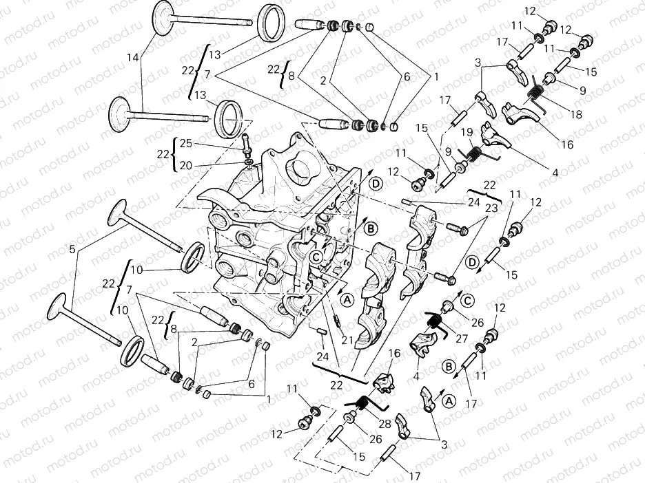 HORIZONTAL CYLINDER HEAD » VALVE DRIVE