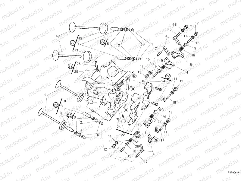 HORIZONTAL CYLINDER HEAD » VALVE DRIVE