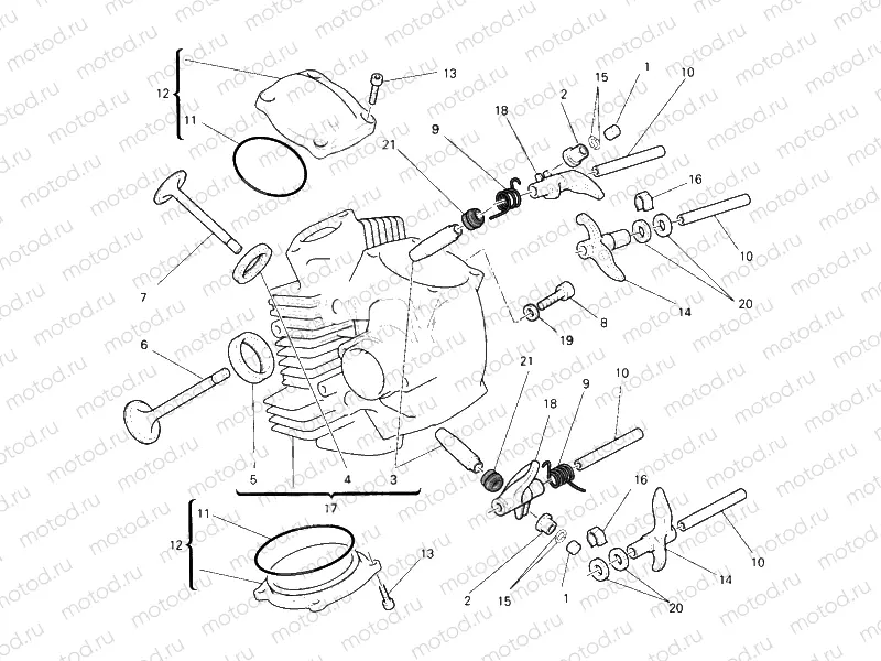 HORIZONTAL CYLINDER HEAD » VALVE DRIVE