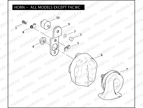HORN - ALL MODELS EXCEPT FXCWC