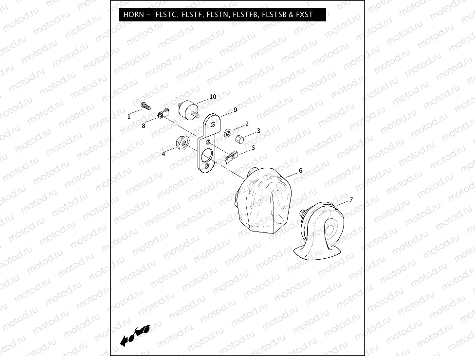 HORN - FLSTC, FLSTF, FLSTN, FLSTFB, FLSTSB & FXST