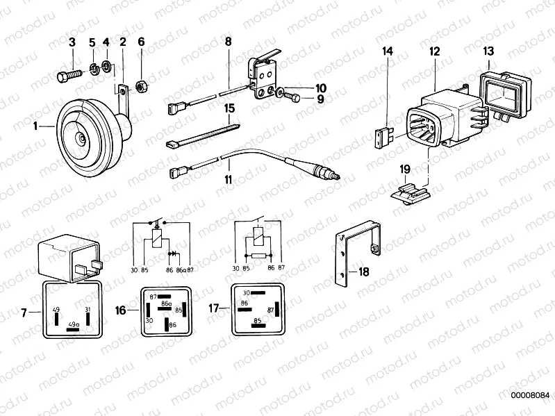Horn / various relays and switches
