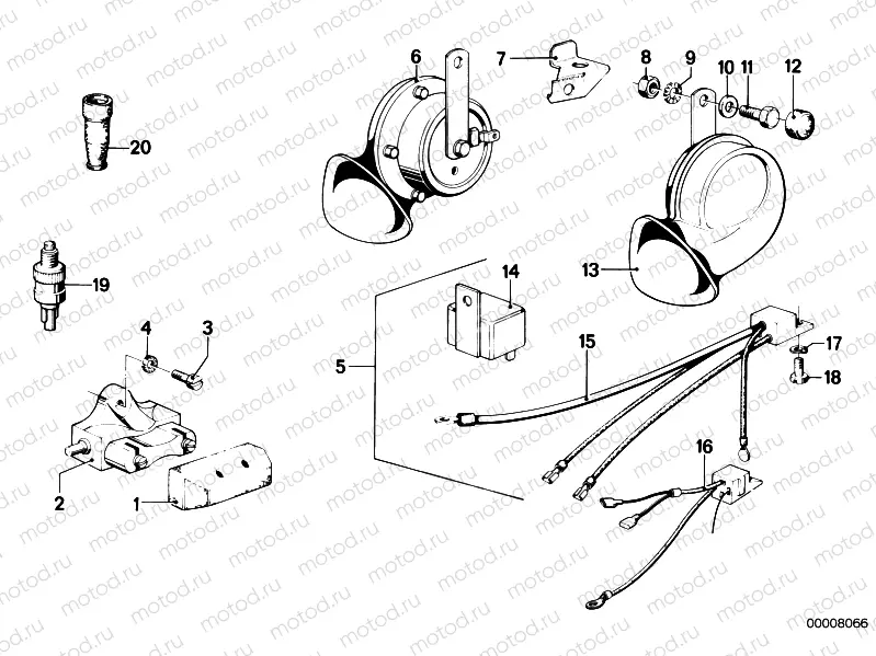 Horn/brake light switch