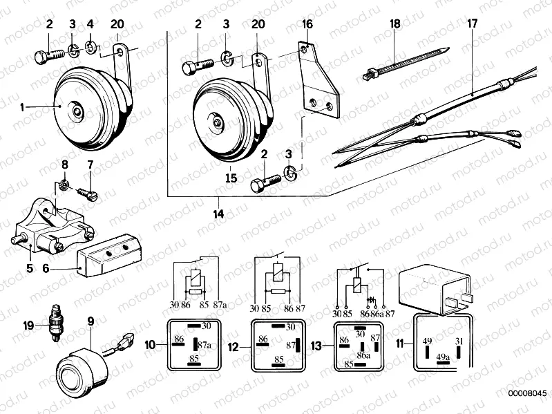 Horn/relay/various switches