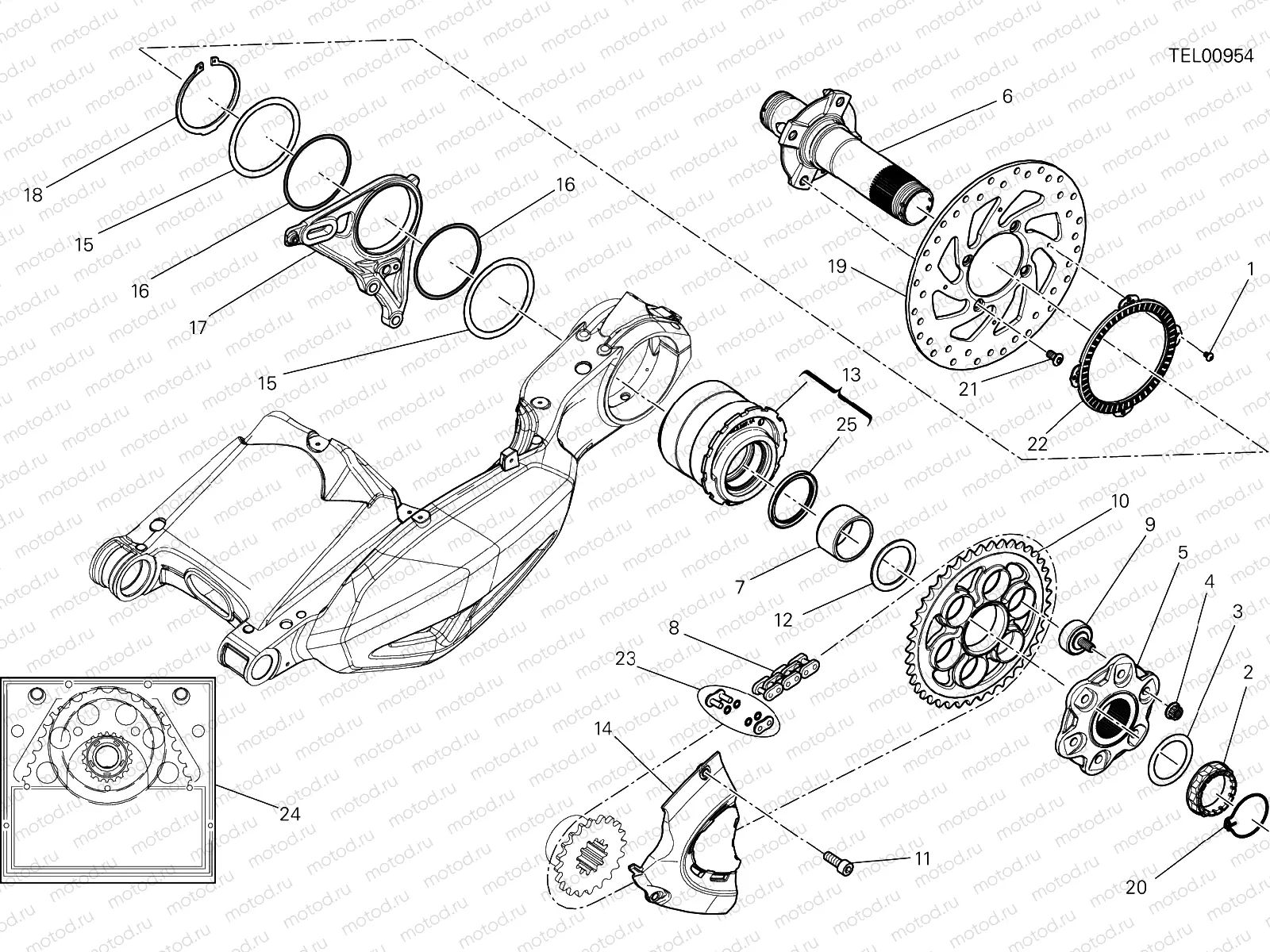 HUB, REAR WHEEL [MOD:DVL]