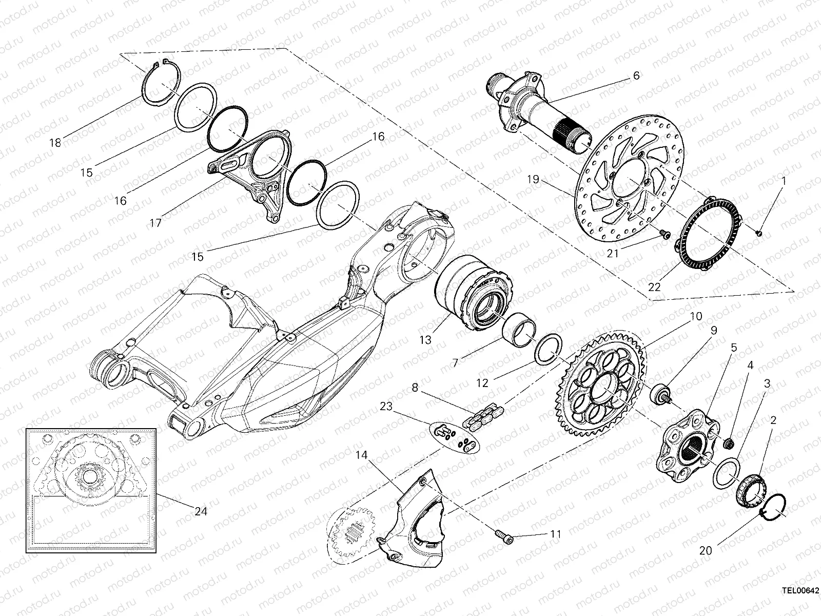 HUB, REAR WHEEL [MOD:DVLC]