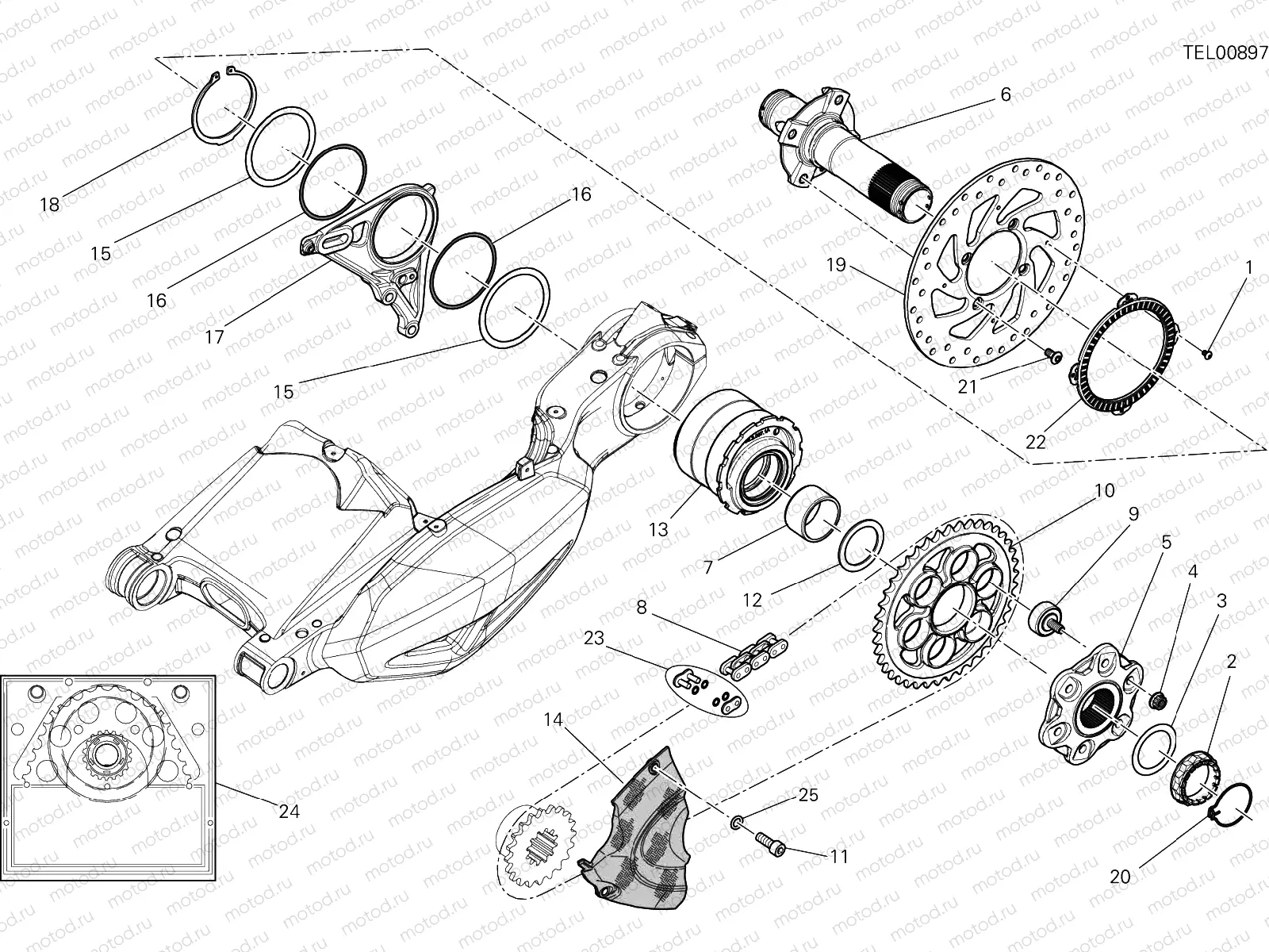 HUB, REAR WHEEL [MOD:DVLR]