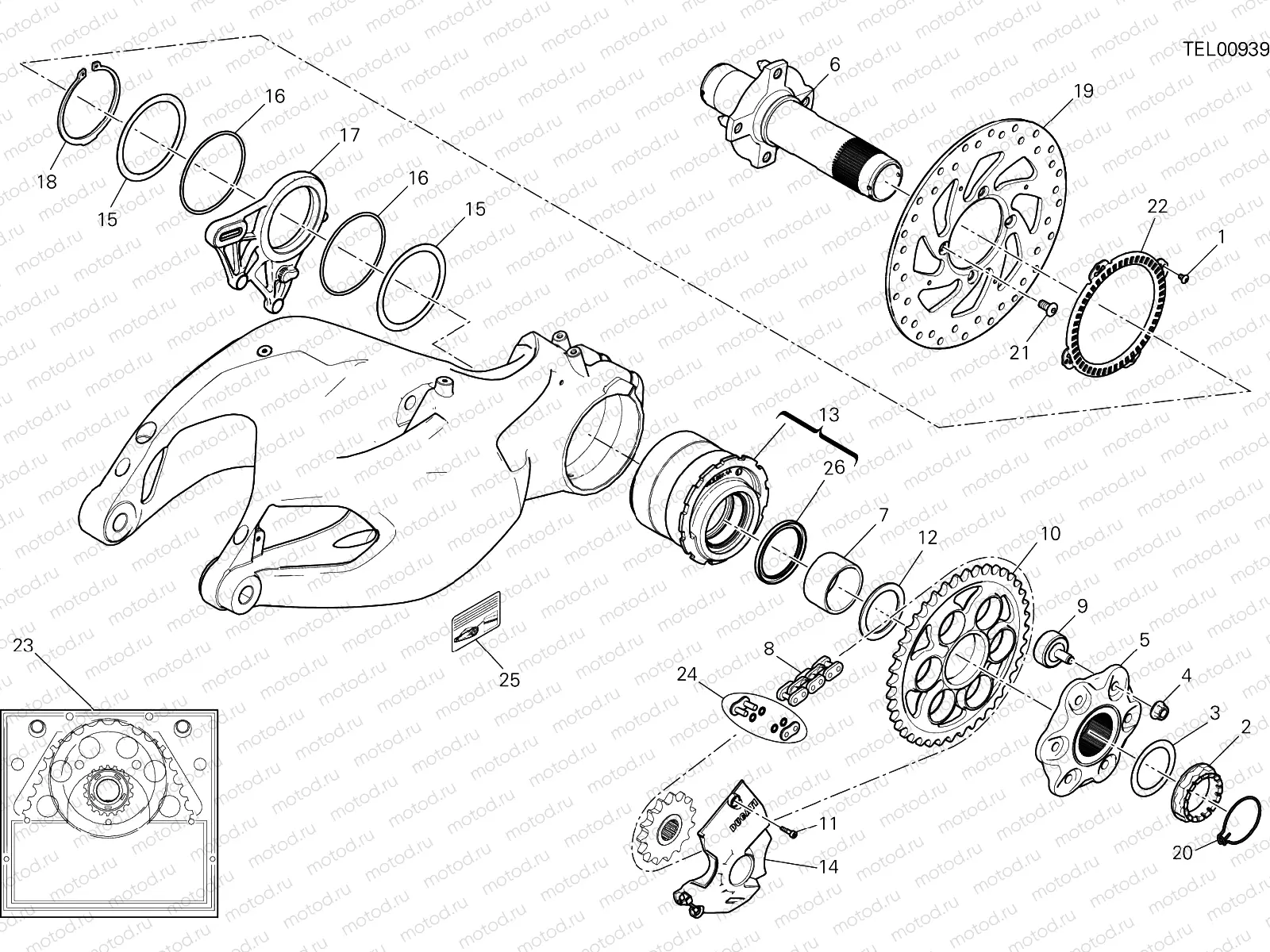 HUB, REAR WHEEL [MOD:MS1200S]