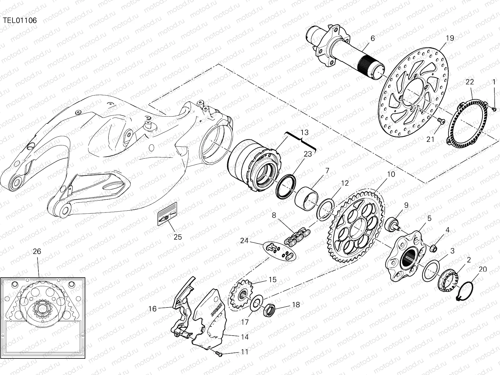 HUB, REAR WHEEL [MOD:MS1260S]