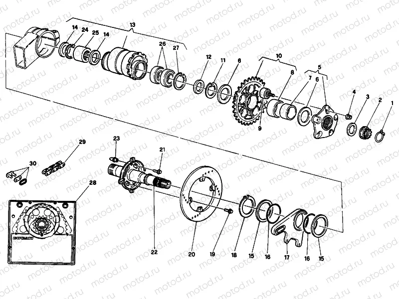HUB, REAR WHEEL » REAR WHEEL