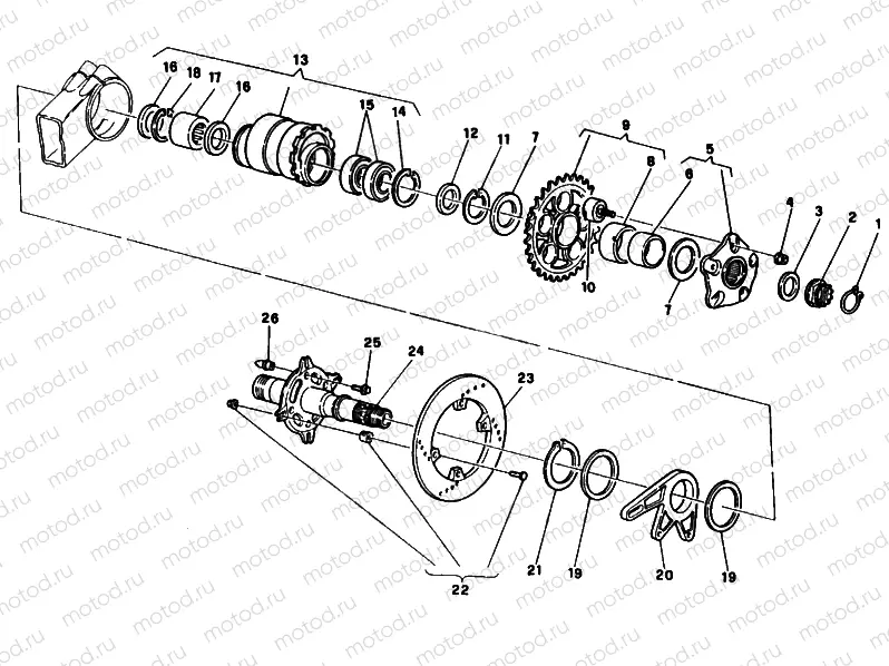 HUB, REAR WHEEL » REAR WHEEL