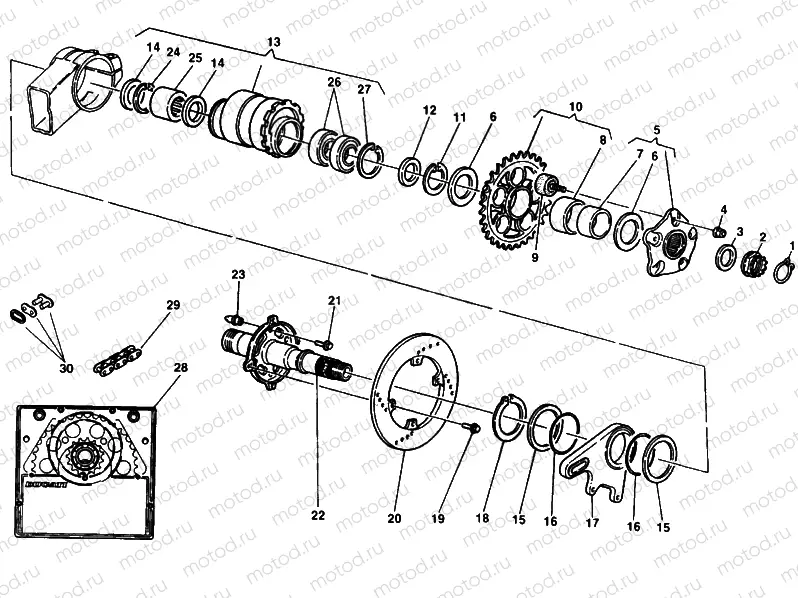 HUB, REAR WHEEL » REAR WHEEL