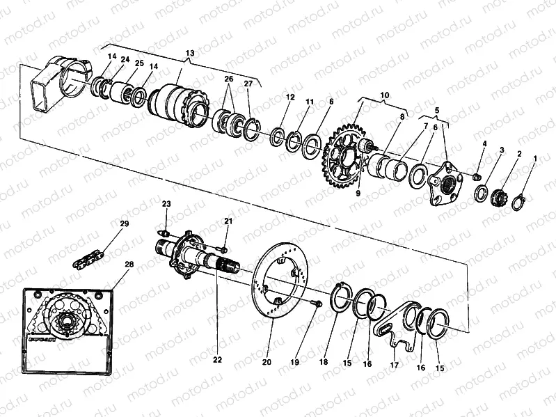 HUB, REAR WHEEL » REAR WHEEL