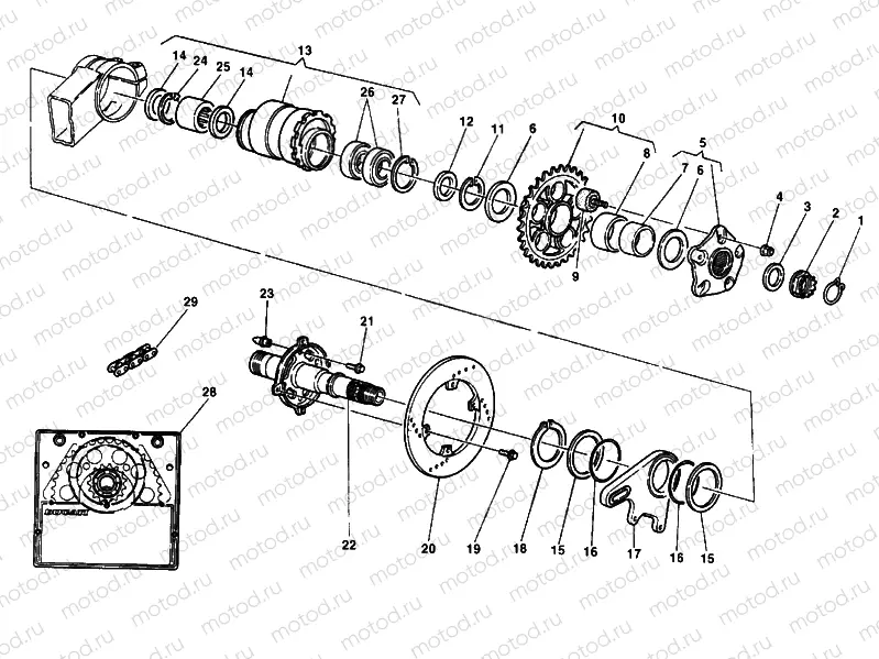 HUB, REAR WHEEL » REAR WHEEL