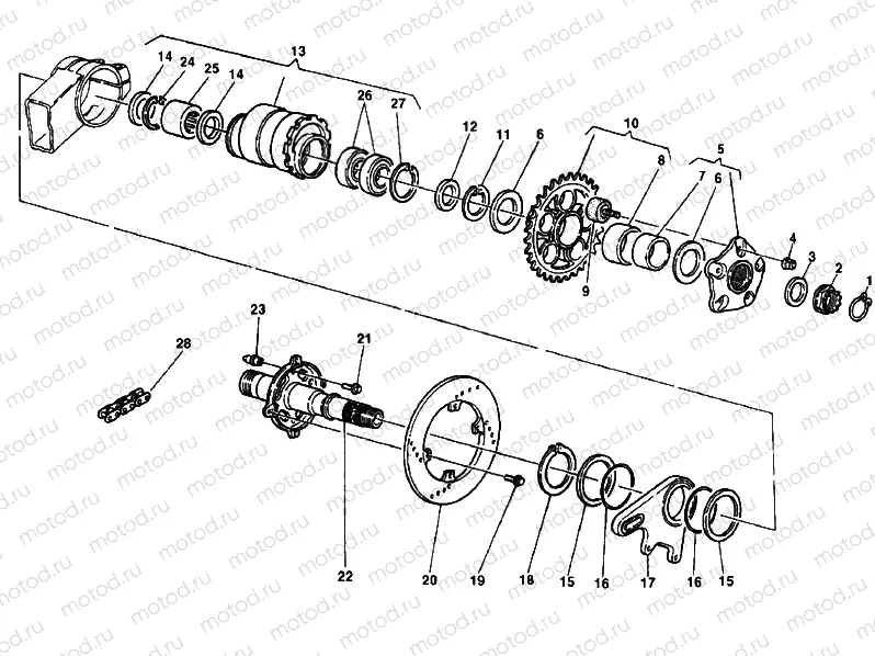 HUB, REAR WHEEL » REAR WHEEL