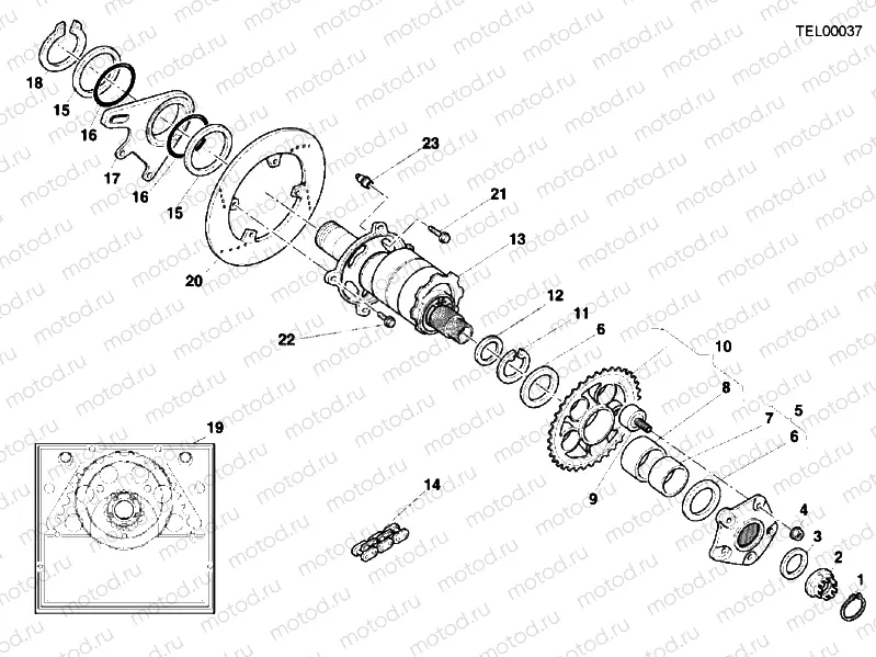 HUB, REAR WHEEL » REAR WHEEL