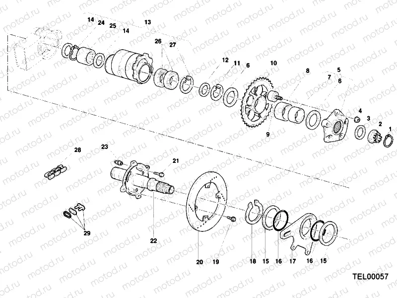 HUB, REAR WHEEL » REAR WHEEL