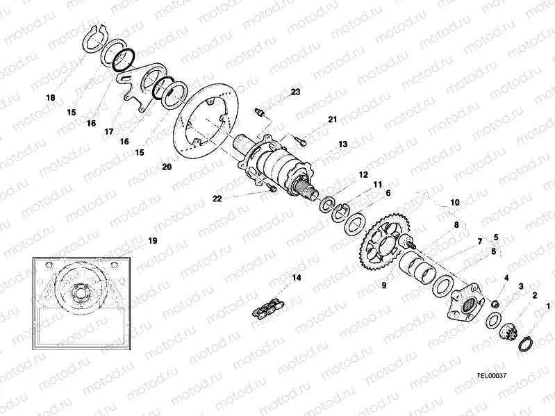 HUB, REAR WHEEL » REAR WHEEL