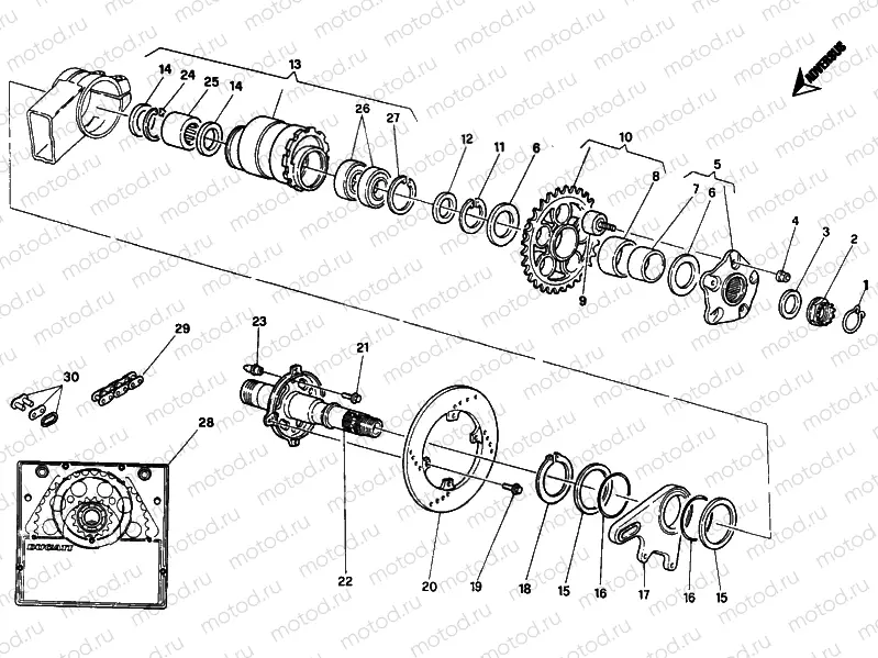 HUB, REAR WHEEL » REAR WHEEL