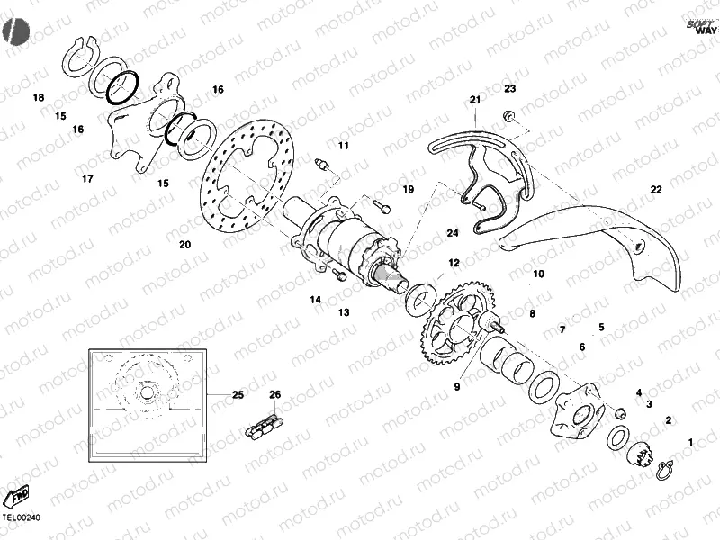 HUB, REAR WHEEL » REAR WHEEL