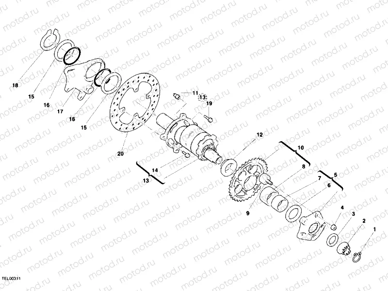 HUB, REAR WHEEL » REAR WHEEL