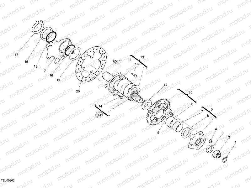 HUB, REAR WHEEL » REAR WHEEL