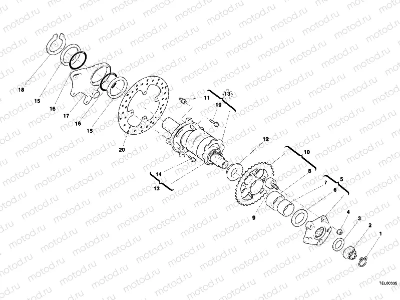 HUB, REAR WHEEL » REAR WHEEL