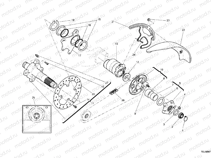 HUB, REAR WHEEL » REAR WHEEL