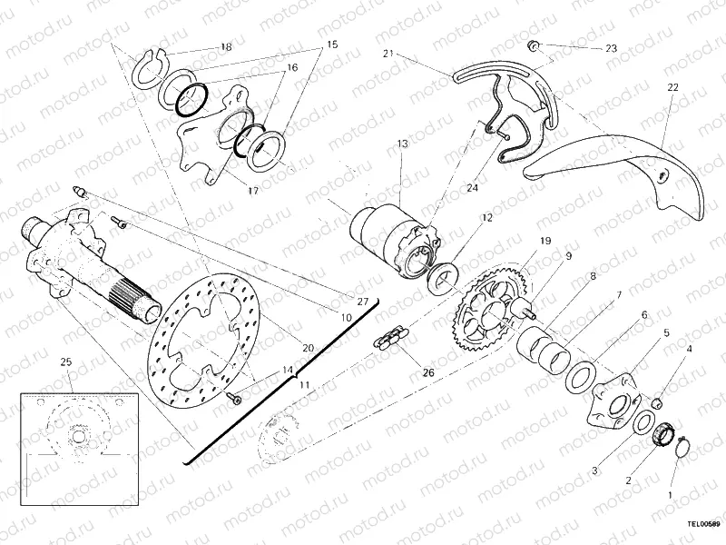 HUB, REAR WHEEL » REAR WHEEL