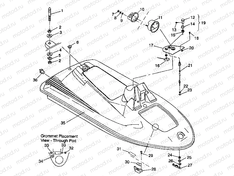 HULL and BODY ASSEMBLY SL 650 B944058 (4926992699002A) | HULL and BODY ASSEMBLY SL 650 B944058 (4926992699002A)